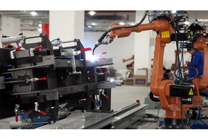 Car frame welding workstation